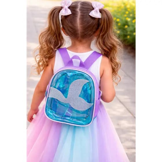 Mini Mochila Infantil Menina Transparente Lancheira Escolar Passeio  Estilosa Sereia  Perfeita para Escola e Pessoas