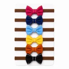 Kit 6 Laços Bebê Menina Faixinha Delicada Macia Tiara Infantil Enxoval Recém Nascido Luxo na meia de seda Maternidade