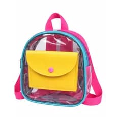 Mini Mochila Infantil Menina Neon Transparente Lancheira Escolar Passeio Colorida Estilosa