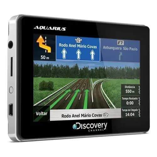 GPS 4.3'' Discovery Channel Aquarius TV com radar e avisos Digital Brasil Atualizado com suporte, portátil de carro