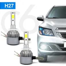 Par Lâmpadas H27 Farol Milha Chevrolet Prisma 2017 2018 2019 2020 Super Led C6 6000k Efeito Xenon