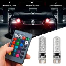Par Lâmpadas Pingo T10 Led Rgb Lanterna Volkswagen Golf 1998 1999 2000 2001 2002 2003 Farolete Meia Luz Controle
