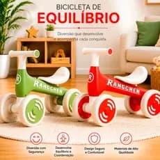 Bicicleta de Equilíbrio 4 Rodas Retrô Sem Pedal - Várias Cores