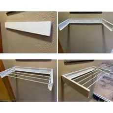Varal Retrátil de Parede Dobrável 100cm | Compacto, Resistente e Moderno
