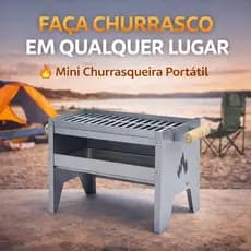 Mini Churrasqueira Portátil a Carvão – Compacta, Resistente e Fácil de Usar!