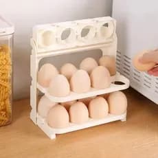 Organizador Suporte Para Ovos Com 3 Andares Dobrável Cabe 24 ovos