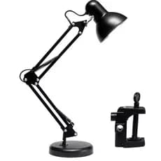 Luminária  De Mesa Abajur Articulada Base e Garra 2 Em 1 Luminária Fixar
