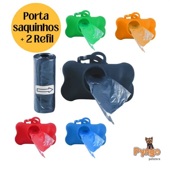 Kit Cata Caca Cachorro Cão Gato Pet com Porta Saquinhos Higienicos com Refil De saquinhos