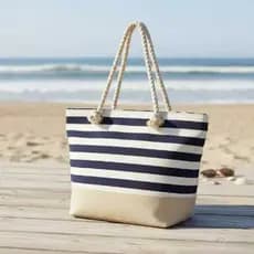 Bolsa De Praia Listrada Alça De Corda Feminina Várias Cores