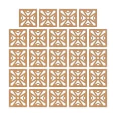 Kit Com 24 Módulos P/Divisória De Ambiente Estilo Cobogó/Mosaico 29x29 Cm MDF Sala/Quarto