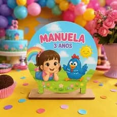 Kit Centro de Mesa Display Redondo Mdf Para Personalizar Decoração de Festa Lembrancinha Aniversário