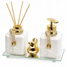 Kit Lavabo Pet Passarinho Bandeja Difusor e Saboneteira Elegante