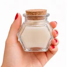 10 Potinho de Vidro 50ml Com Rolha de Cortiça Para Festa Casamento Batizado Porta Tempero