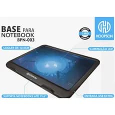 Base Notebook Cooler Led Azul Hoopson Bpn-003 Até 15.6 Preto