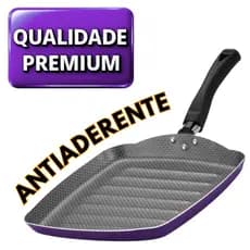 Frigideira Grill Roxa Teflon 24 cm Antiaderente Design Moderno Alta Qualidade