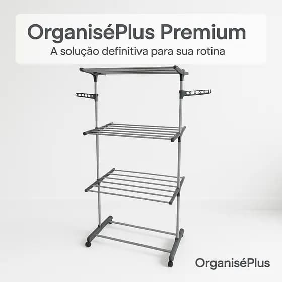 Varal de Chão Multi Andares Organizador de Roupas Compacto