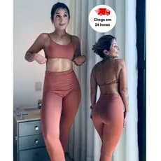 Conjunto Fitness Academia Top Costas Livre  + Legging