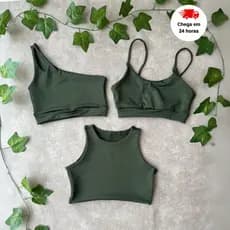 Kit 3 Top Academia Fitness Forro Duplo