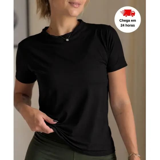Baby Tee Feminina - Blusa Slim Fit Manga Curta Blusa de Compressão Academia