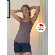 Camiseta Regata Alça Fina Fitness Blusa Feminino Liso Slim
