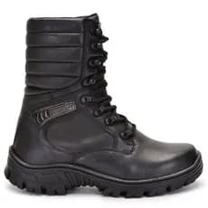 Coturno Bota Militar Extra Leve Em Couro com Palmilha Ortopedica bmbrasil 5189