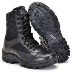 Coturno Alfa Militar Tátic3 Couro Macio Cano Alt3 Palmilha Gel Anti-impact3 Alívio Dor nos Pés BM Brasil