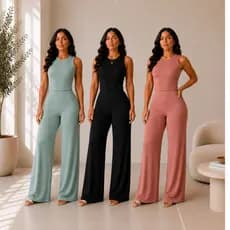 Conjunto de calça pantalona e blusa feminino adulto festa trabalho dia a dia passeio