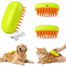Escova A Vapor Para Gatos Cães 3 Em 1 Escovas Elétricas De Pelos Pentes De Massagem