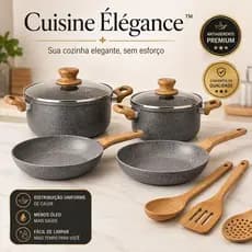 Kit Panelas 4 Pecas Utensilios Cozinha Inox Alumínio Antiaderecente
