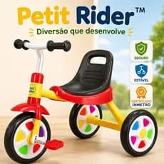 Triciclo Infantil Amarelo Pedal Veiculo Crianca Seguro Confortavel Duravel