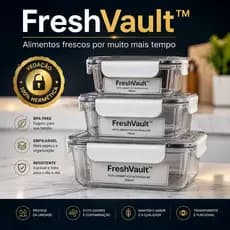 Conjunto 3 Potes Herméticos Retangulares Vedação Perfeita Armazenamento Prático