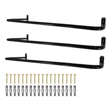 Kit 3 Araras 1m Cabideiro Fixo de Parede Expositor 100cm 1 metro Loja Casa Closet Reforçado