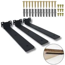 Kit 3 Suportes Mão Francesa 25cm Para Prateleira Aço Reforçado Design Moderno Embutido