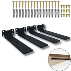 Kit 4 Suportes De Prateleira 20cm Invisível Aço Mão Francesa Reforçada Resistente Casa Cozinha Sala