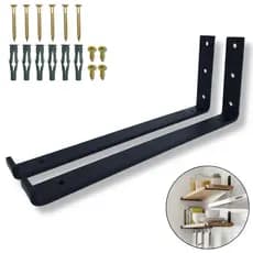 2 Suportes De Parede 30cm Formato L Aço Resistente Multiuso Invisível Mão Francesa Para Prateleira
