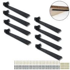 Kit 8 Suportes Invertidos Diversos Tamanhos Mão Francesa Para Prateleira Design Invisível De Parede