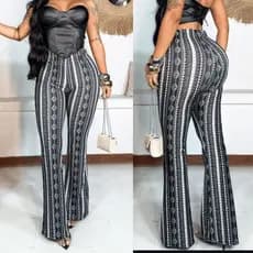 Calça feminino flare plus size legging estampado boca de sino cintura alta bailarina