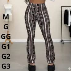 Calça feminino cintura alta flare boca de sino estampado legging plus size bailarina