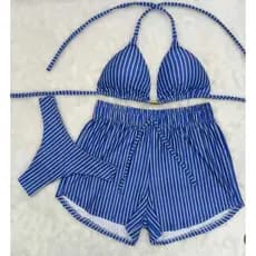 Biquíni 3 Peças com Short Estampado Praia Verão