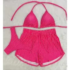 Biquíni 3 Peças Feminino com Short Soltinho Praia