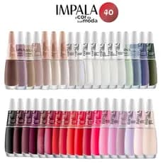 Esmalte Impala: Kit com 40 Cores Variadas sem repetição lançamento Atacado