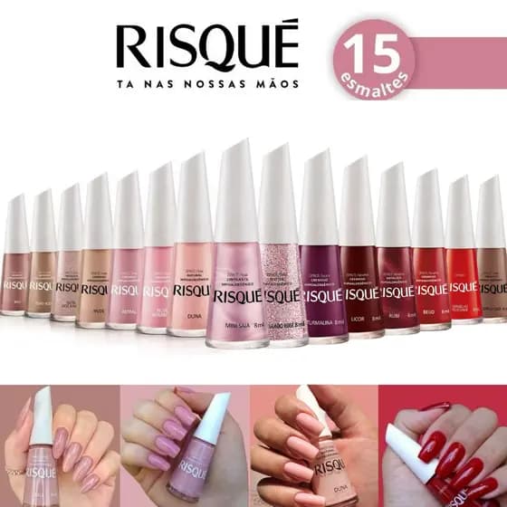 Risqué Kit Com 15 Esmaltes Novo Hipoalergênicos Atacado 8ml Risque