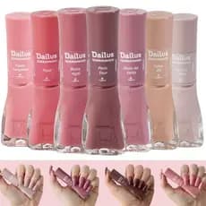 Esmalte Dailus Tons Nude Rosa Kit 7 Cores Manicure Pedicure Atacado Mais Vendidos Queridinhos