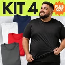 KIT 4 CAMISETAS DRY FIT - Camisetas Padrão e Plus Size Academia Treino Musculação Tecido Furadinho Leve - ENVIO RÁPIDO