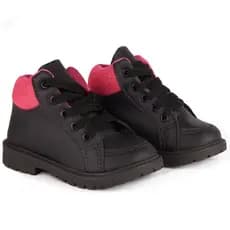 Coturno Feminino Bota Infantil Criança Menina Cano Baixo Cadarço Sola Macia Leve Blogueira Fashion