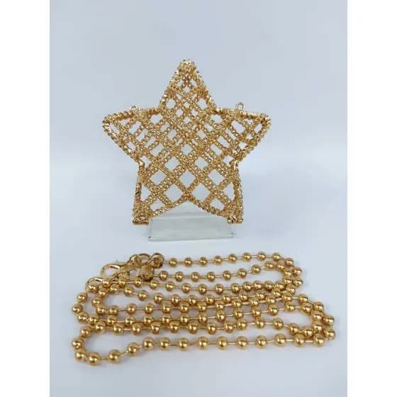Mini Bolsa Estrelinha Malha de Metal