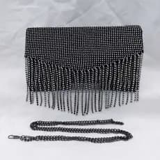 Bolsa Clutch com Brilho Strass Carteira de Mão Feminina