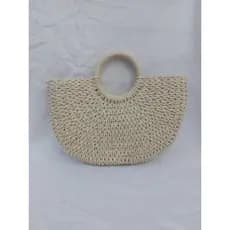 Bolsa Grande Tote Palha Trançada Meia Lua