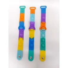 Pulseira Popit de Silicone Antiestresse Bolha de Silicone Colorida