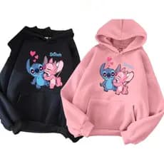 Kit 2 Moletom Infantil Stitch & Amor Rosa Desenho Kids